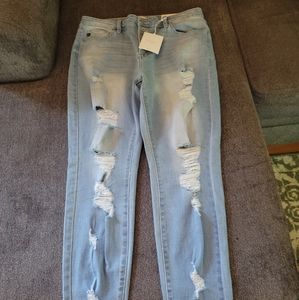 Kancan High-rise Button Fly Skinny Jeans